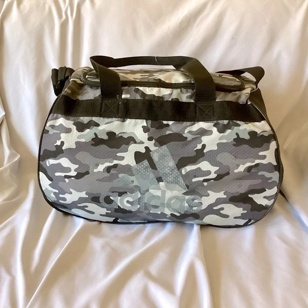 Adidas Gray Camo Duffel Bag